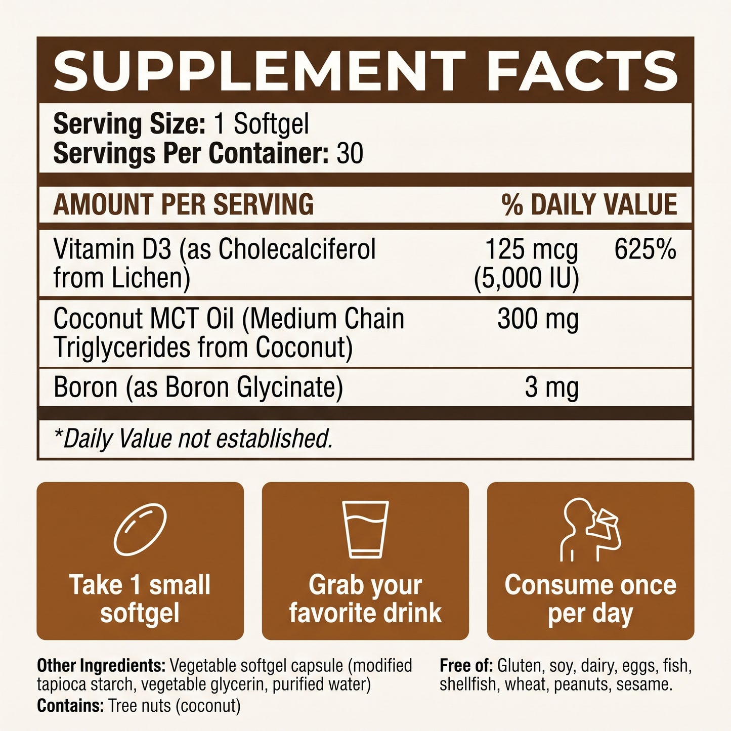 Vitamin D3 5000 IU with Boron