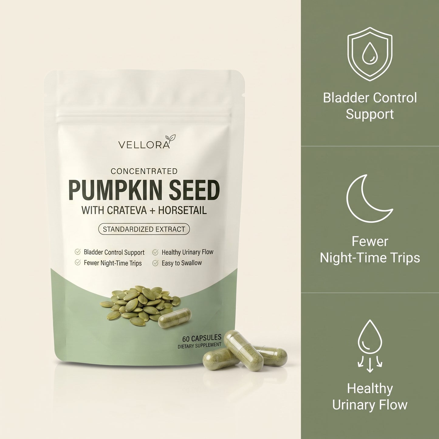 Concentrated Pumpkin Seed Capsules | Bladder Control Support