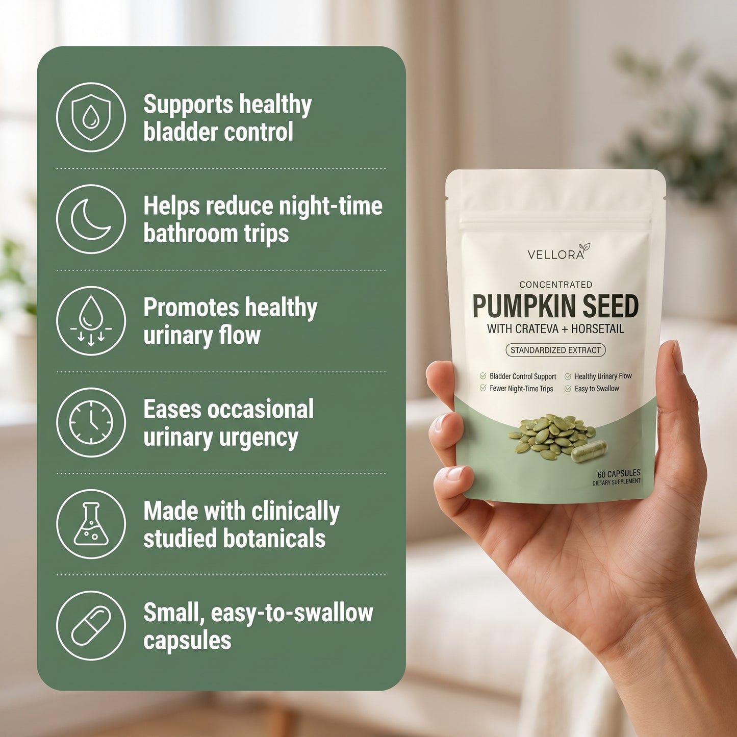 Concentrated Pumpkin Seed Capsules | Bladder Control Support